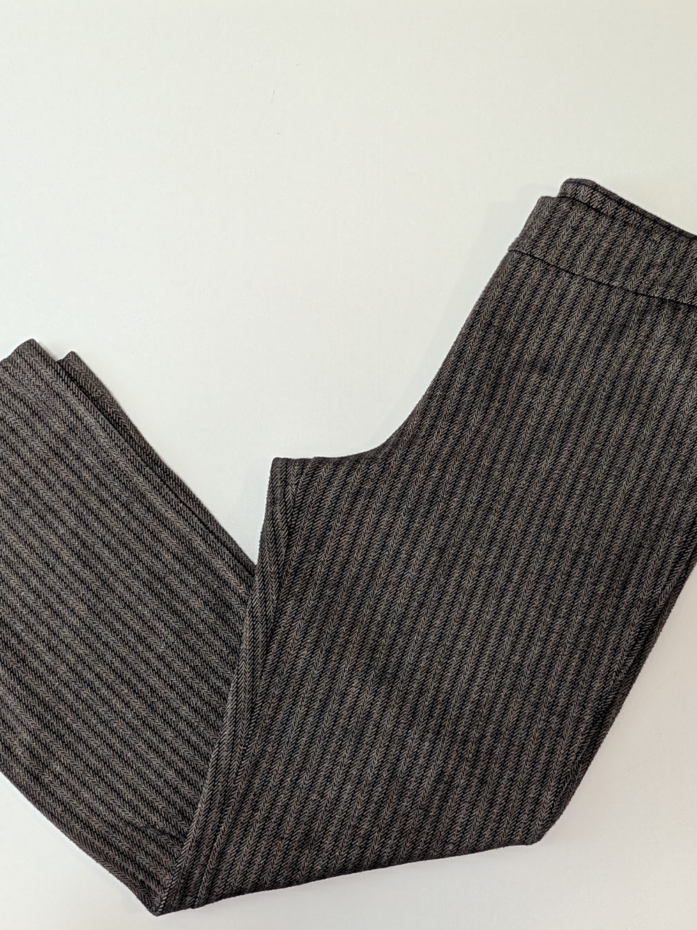 New York & Company Brown Herringbone Knit Flare Pants M Tall